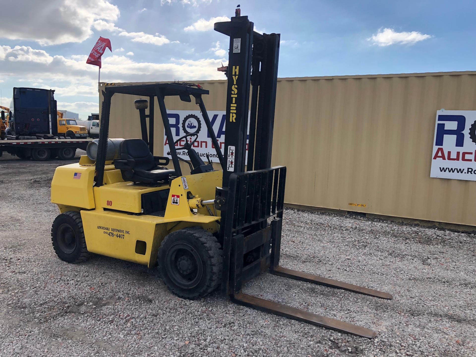 Hyster H80XL 8,800lbs Pneumatic Tire Forklift