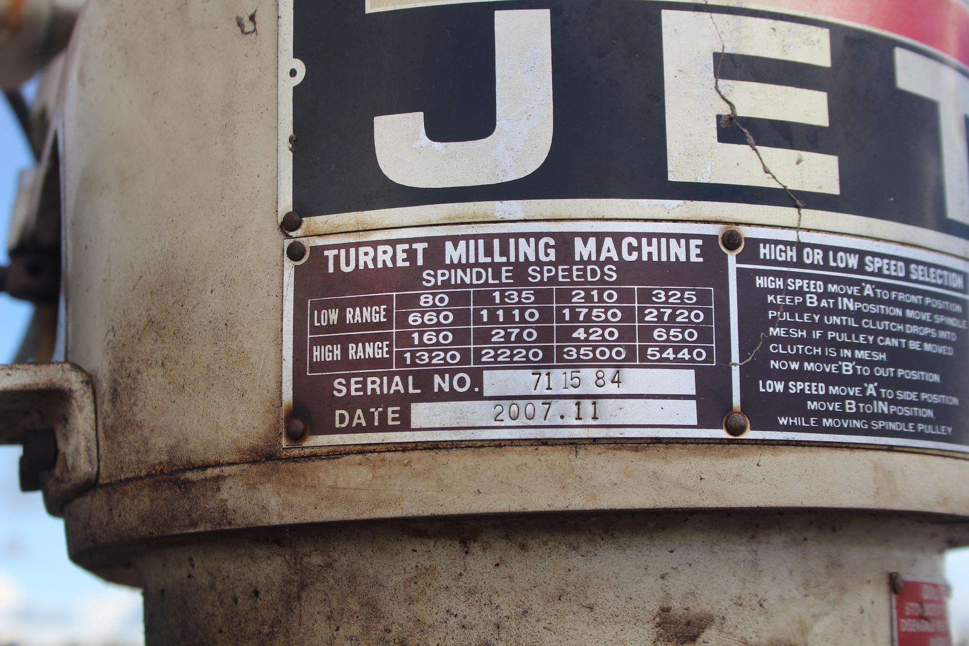 Jet JTM-1 Turret Milling Machine