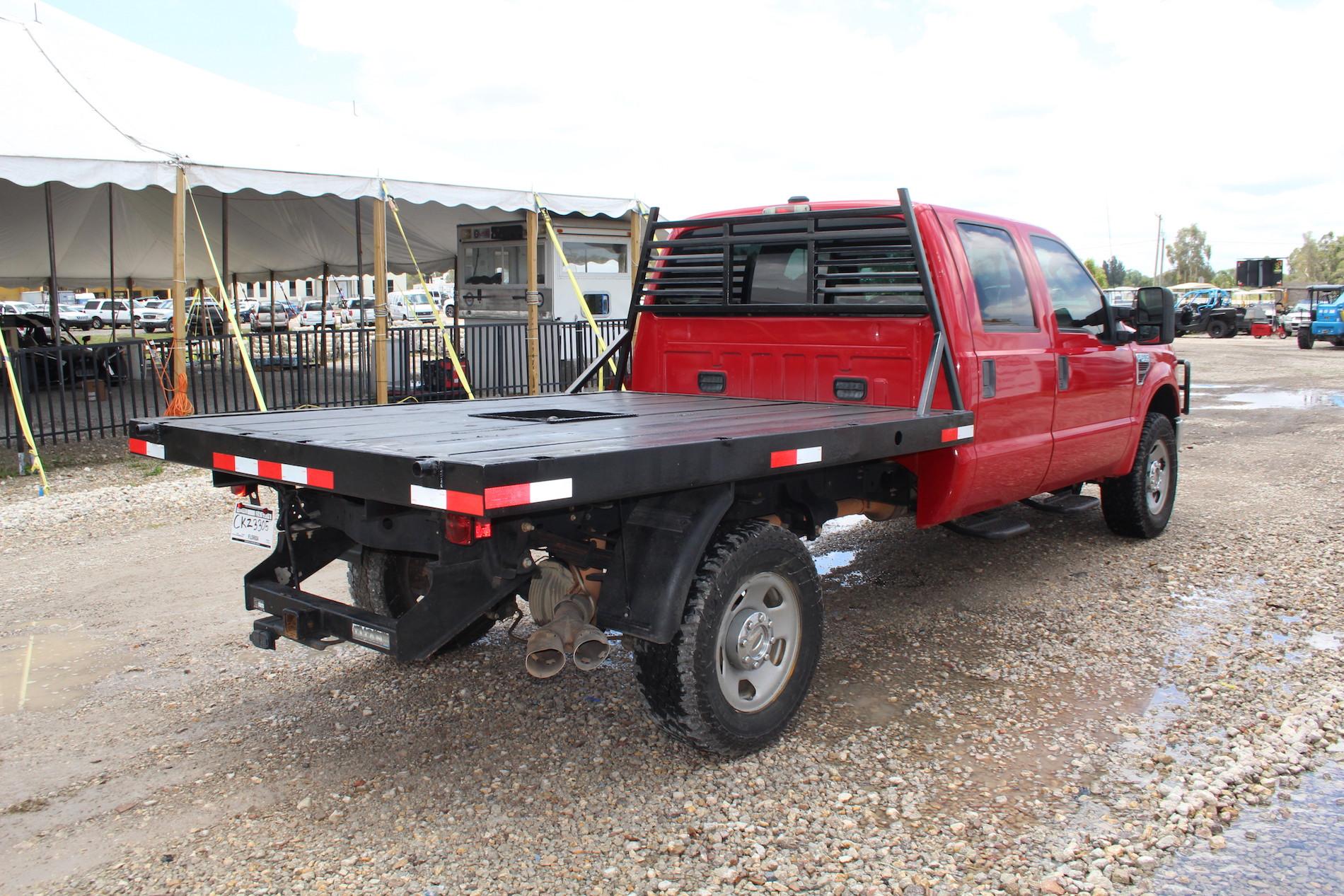 2009 Ford F-350 4x4 Crew Cab Flatbed Truck