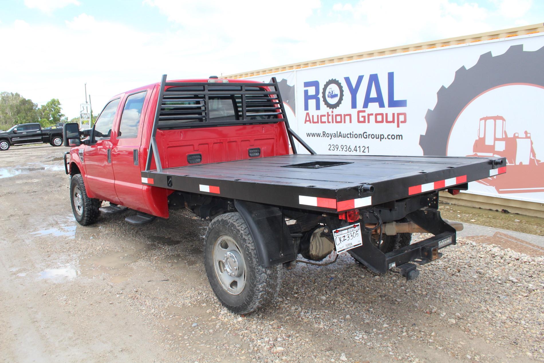 2009 Ford F-350 4x4 Crew Cab Flatbed Truck