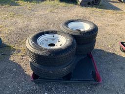 4 - 225/75r15 Trailer Tires and Wheels unused