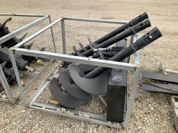 Unused Skid Steer Hydraulic Auger with Three Bits