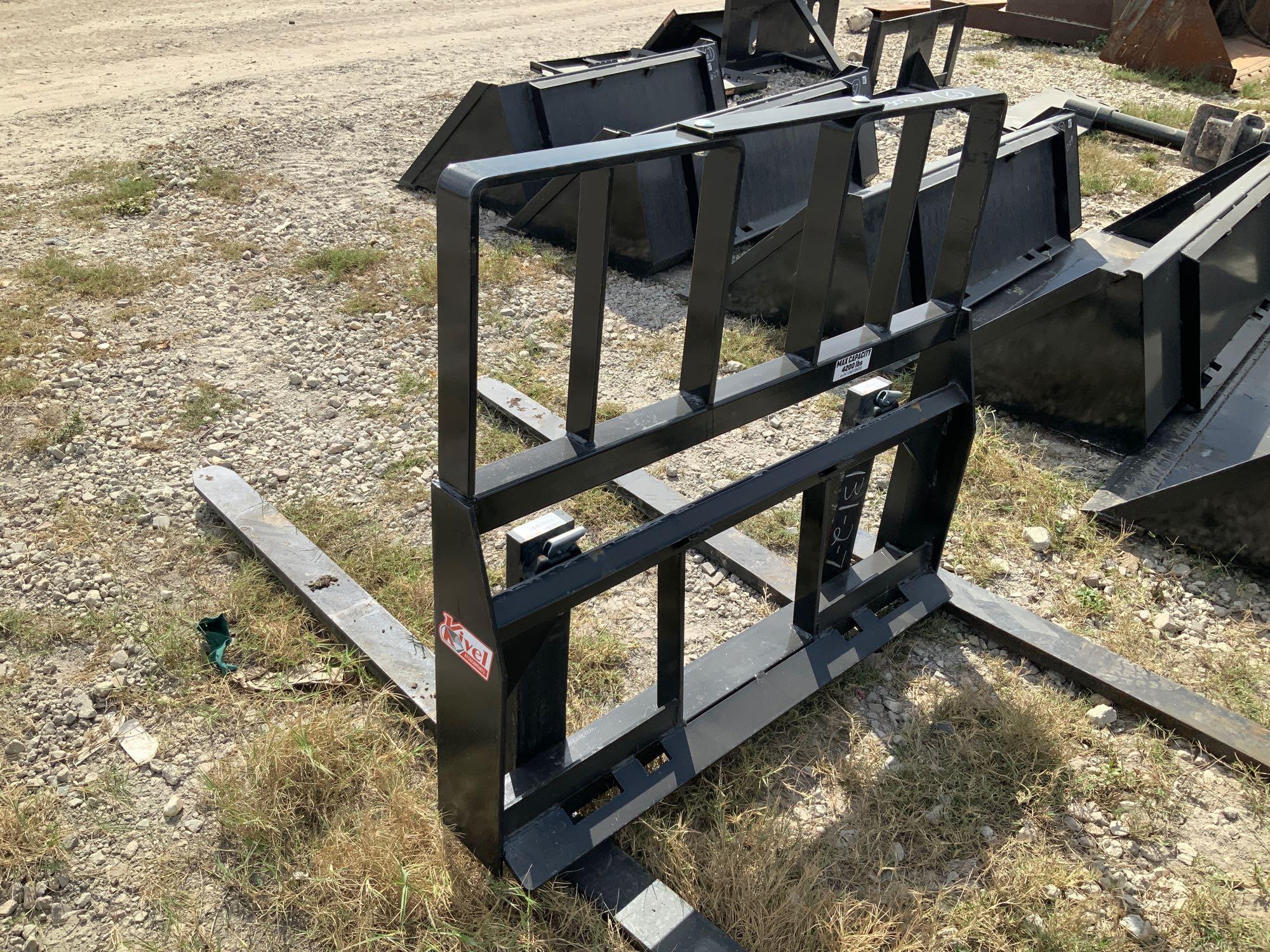 Unused 48in Skid Steer 4,200lb Fork Attachment with Frame