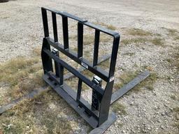 Unused 48in Skid Steer 4,200lb Fork Attachment with Frame