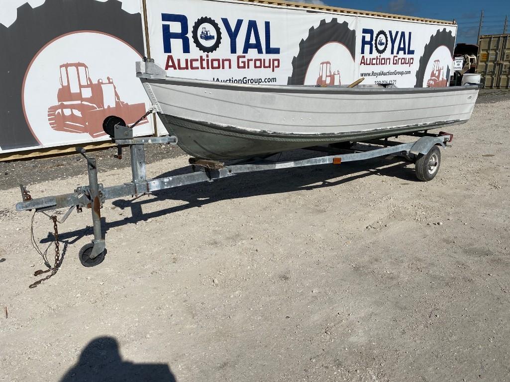 13 Foot Aluminum V Shape Jon Boat with Trailer