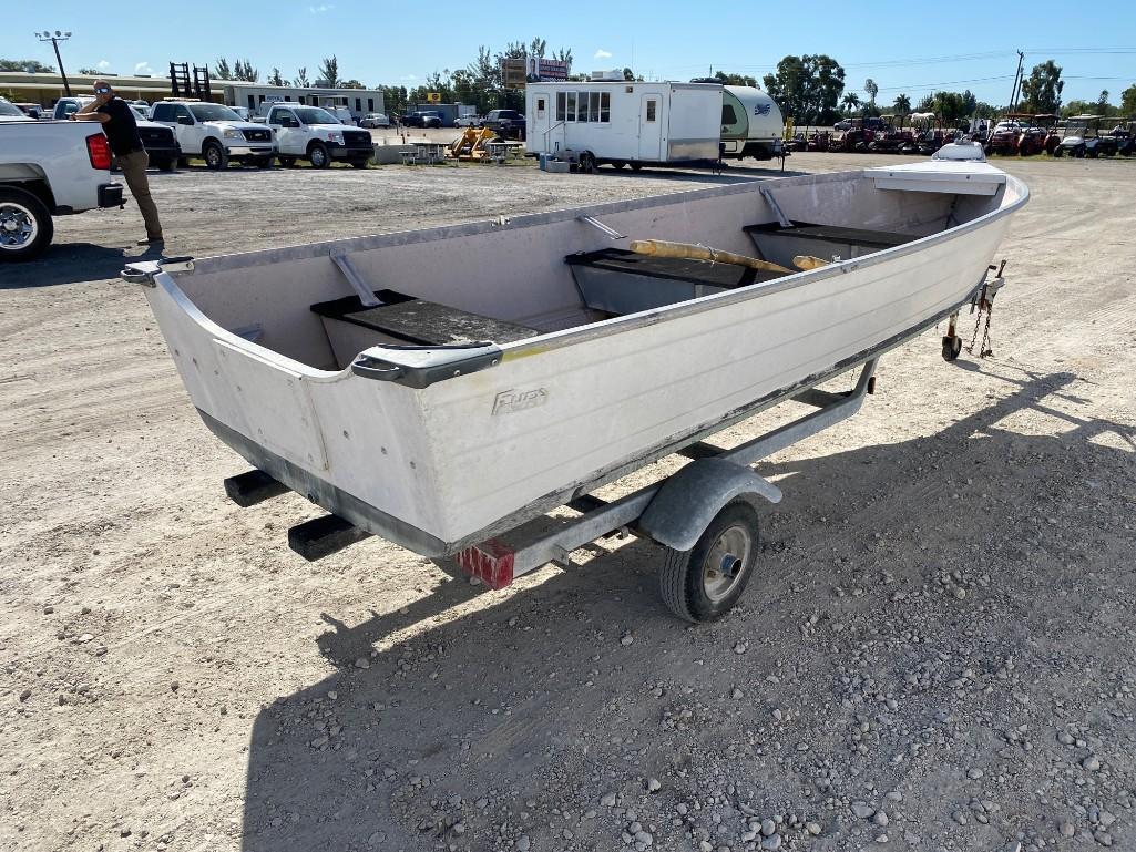 13 Foot Aluminum V Shape Jon Boat with Trailer