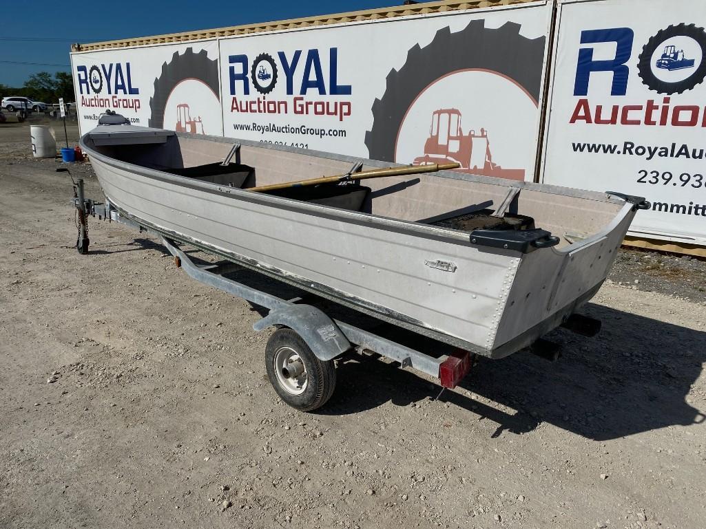 13 Foot Aluminum V Shape Jon Boat with Trailer