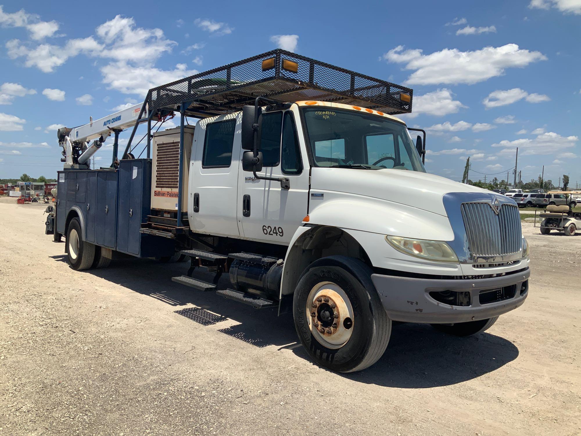 2009 International 4400 Crew Cab Service Crane Truck