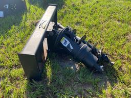 Unused Skid Steer Hydraulic Auger Attachment with 10in Bit