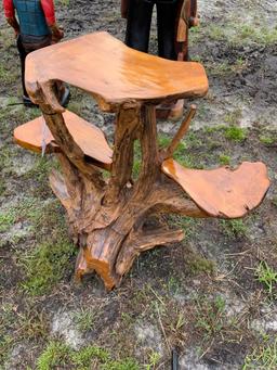 Large Teak Wood Seat and Table