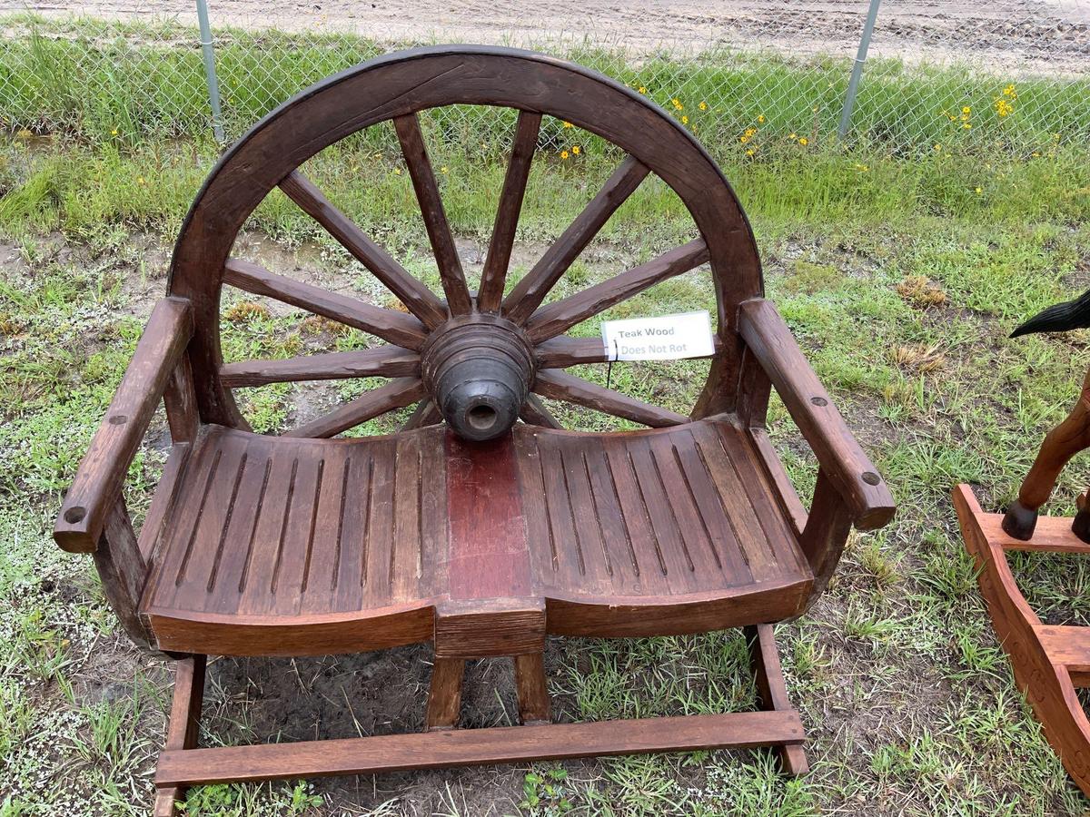 Wagon Wheel Two Person Bench