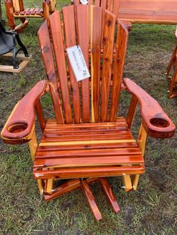 Red Cedar, Amish Built, Swivel Rocking Chair