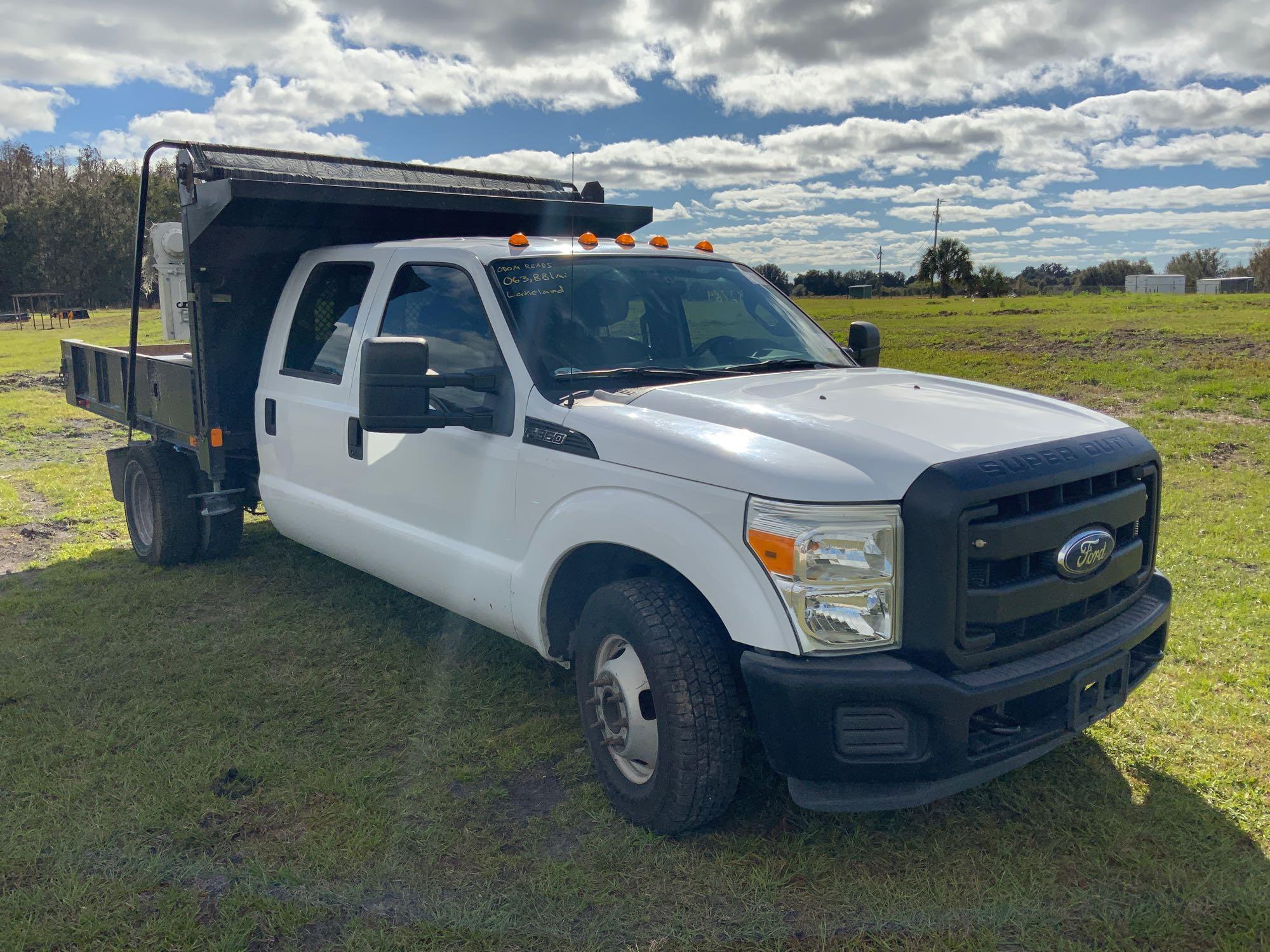 2011 Ford F-350 Crew Cab Crane Dump Truck