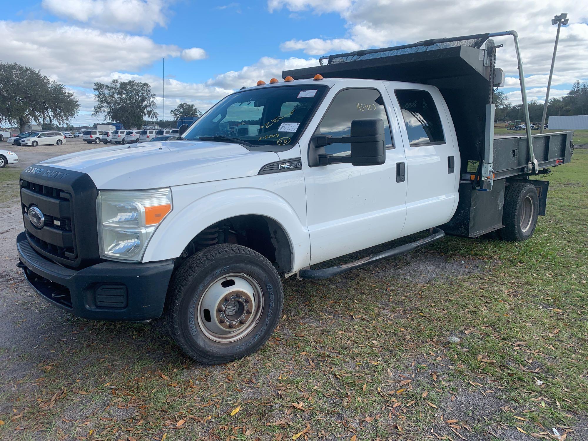 2011 Ford F-350 4x4 Crew Cab Crane Dump Truck