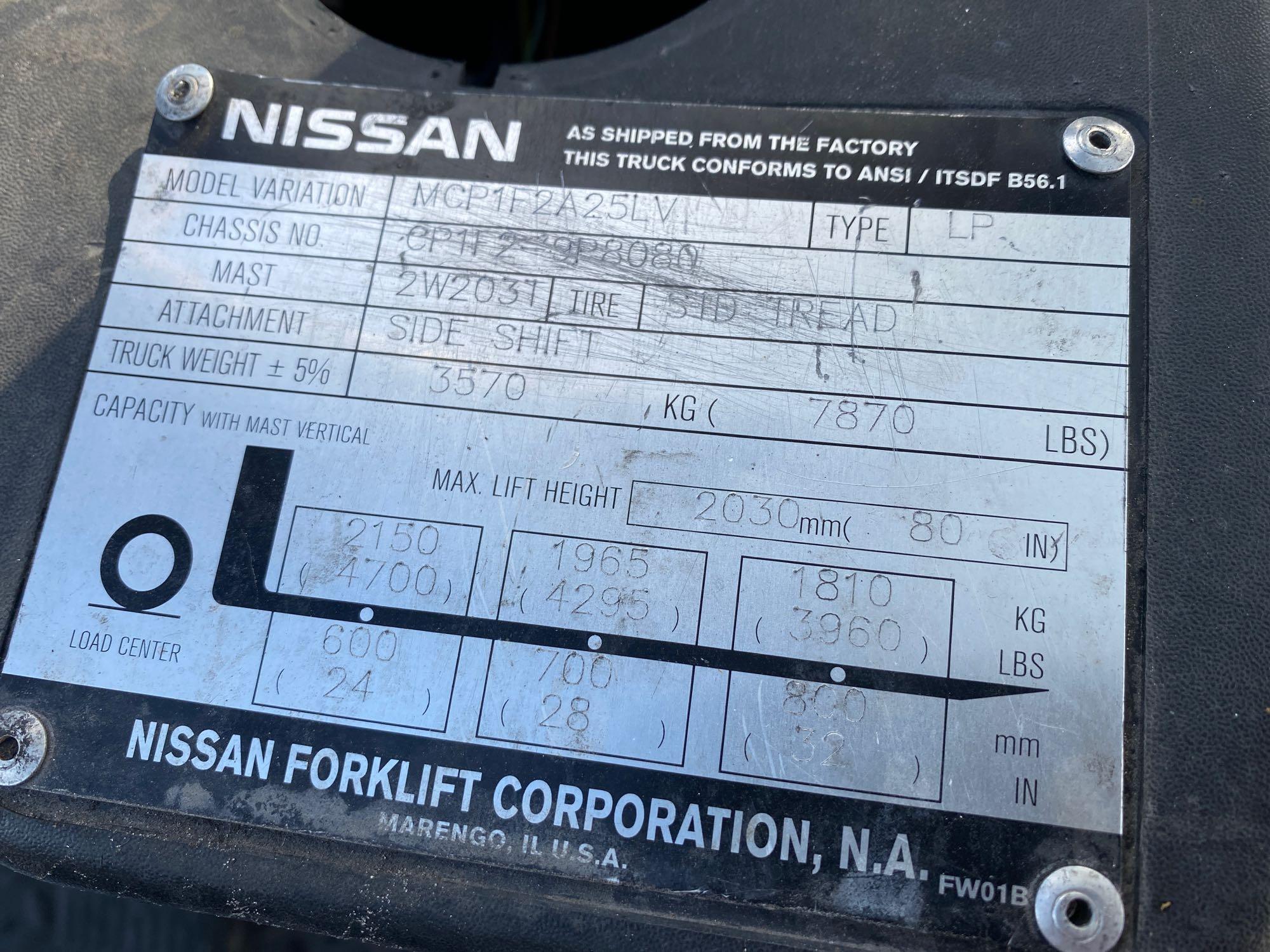 2011 Nissan 50 4,700LB Solid Tire Forklift