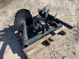 Unused Skid Steer Auger with 2 Drill Bits