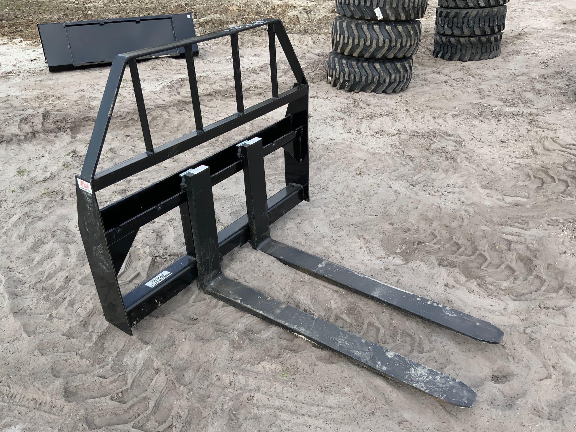 Unused Kivel 42in 2,000lb Skid Steer Forks and Frame