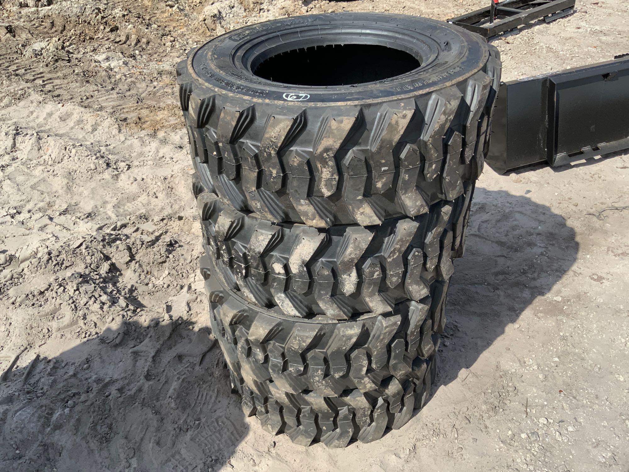 4 Unused 12-16.5 Skid Steer Loader Tires