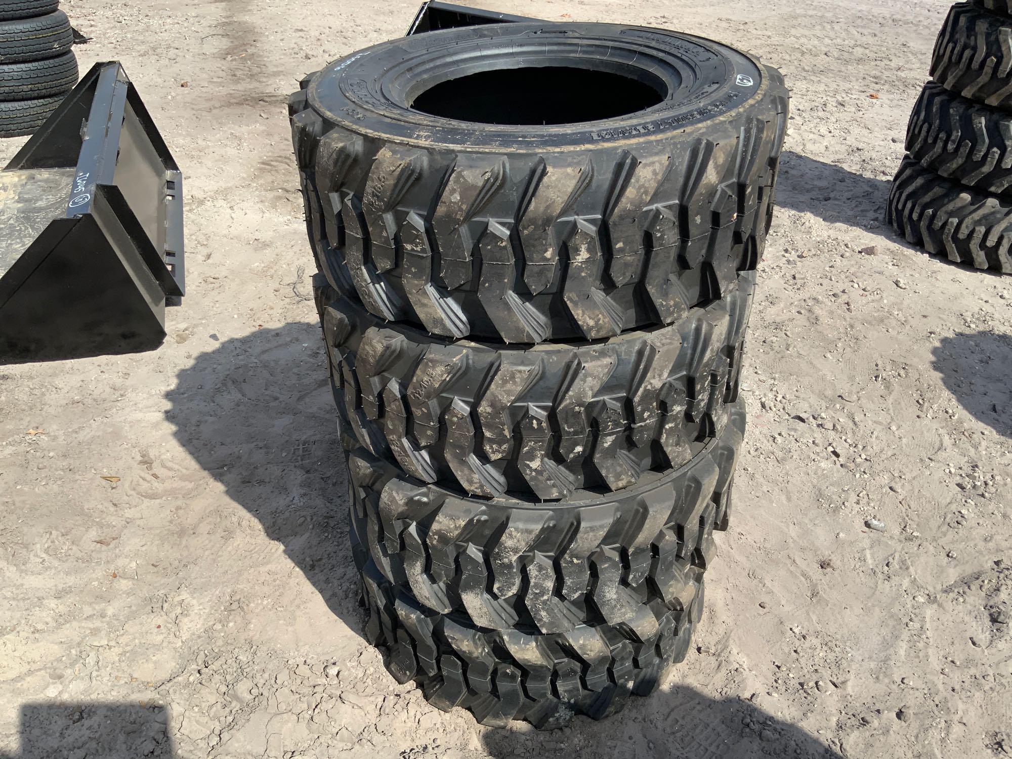 4 Unused 12-16.5 Skid Steer Loader Tires