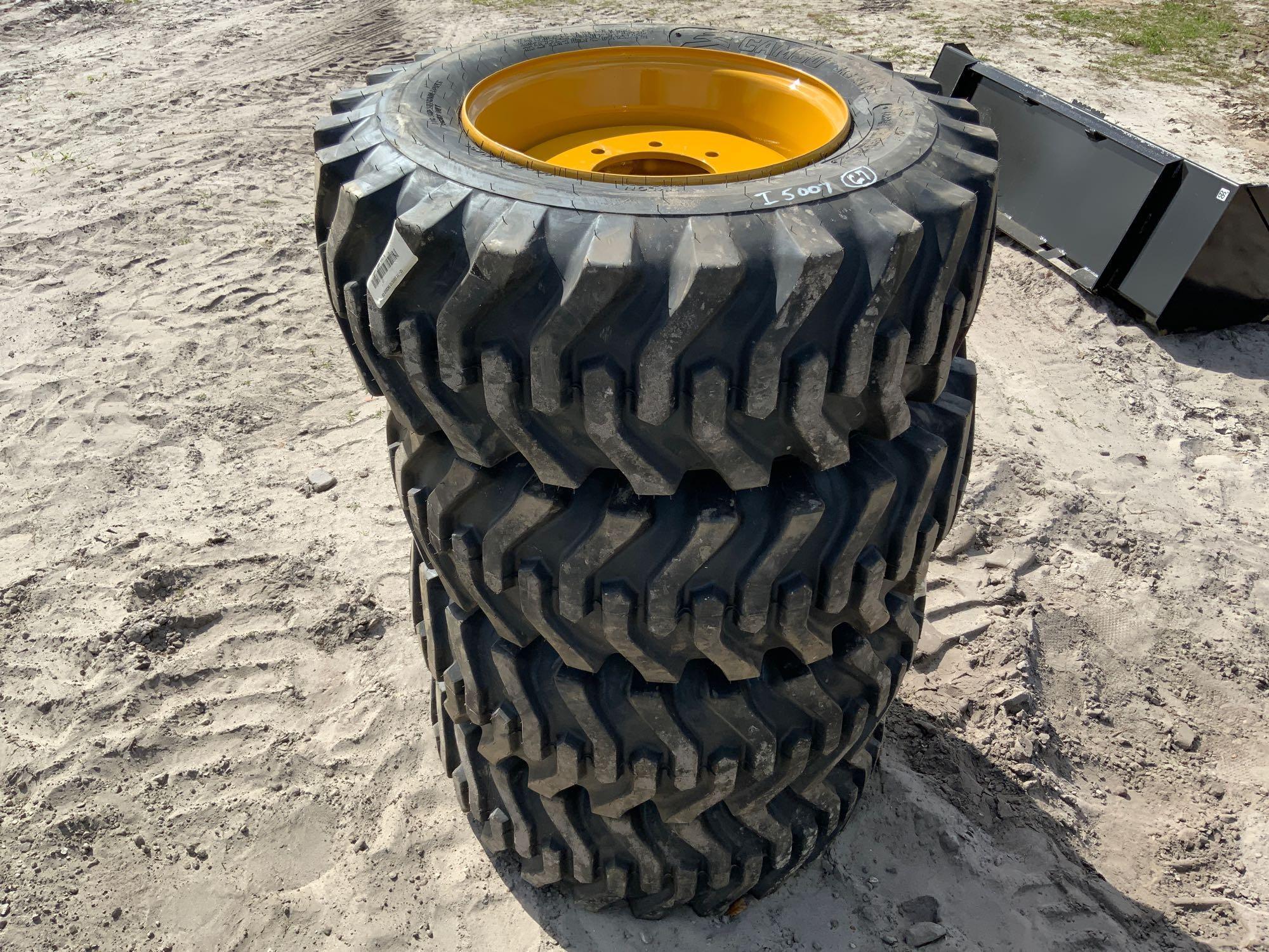 4 Unused 12-16.5 Skid Steer Loader Tires and Wheels