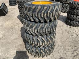 4 Unused 12-16.5 Skid Steer Loader Tires and Wheels