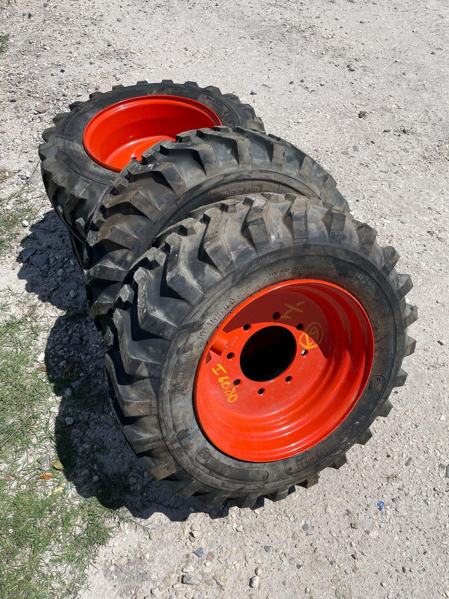 4 Unused 10-16.5 Equipment Tires and Wheels