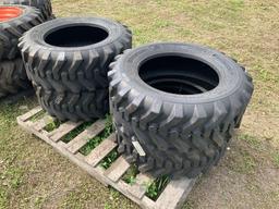 Four Unused 10-16.5 Skid Steer Tires