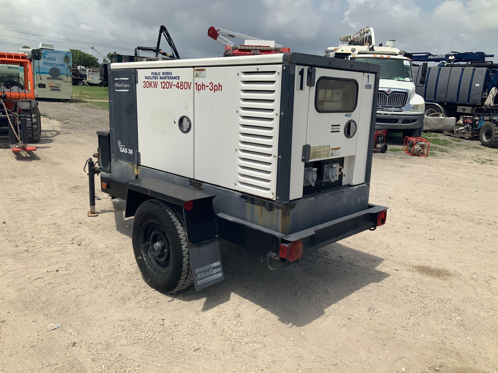 2006 Atlas Copco QAS 30 30KW Towable Diesel Generator