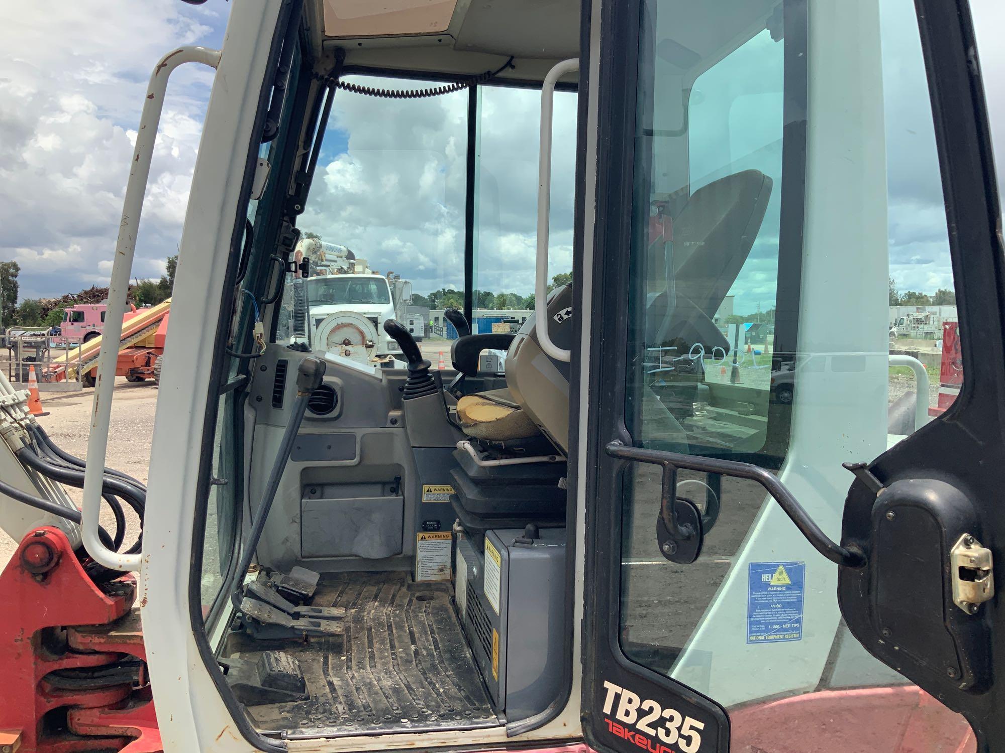 2011 Takeuchi TB235 Enclosed Cab Mini Excavator