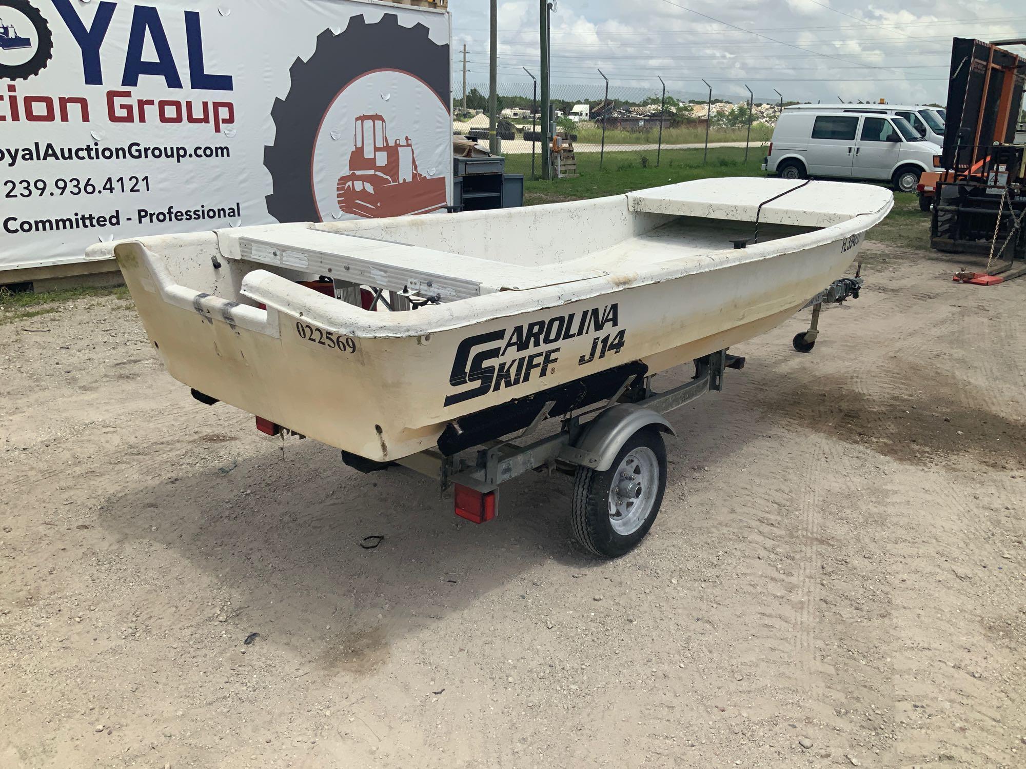 2002 Carolina Skiff J14 14ft Boat with Trailer