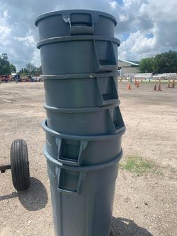 6 Rubbermaid Brute Trash Cans