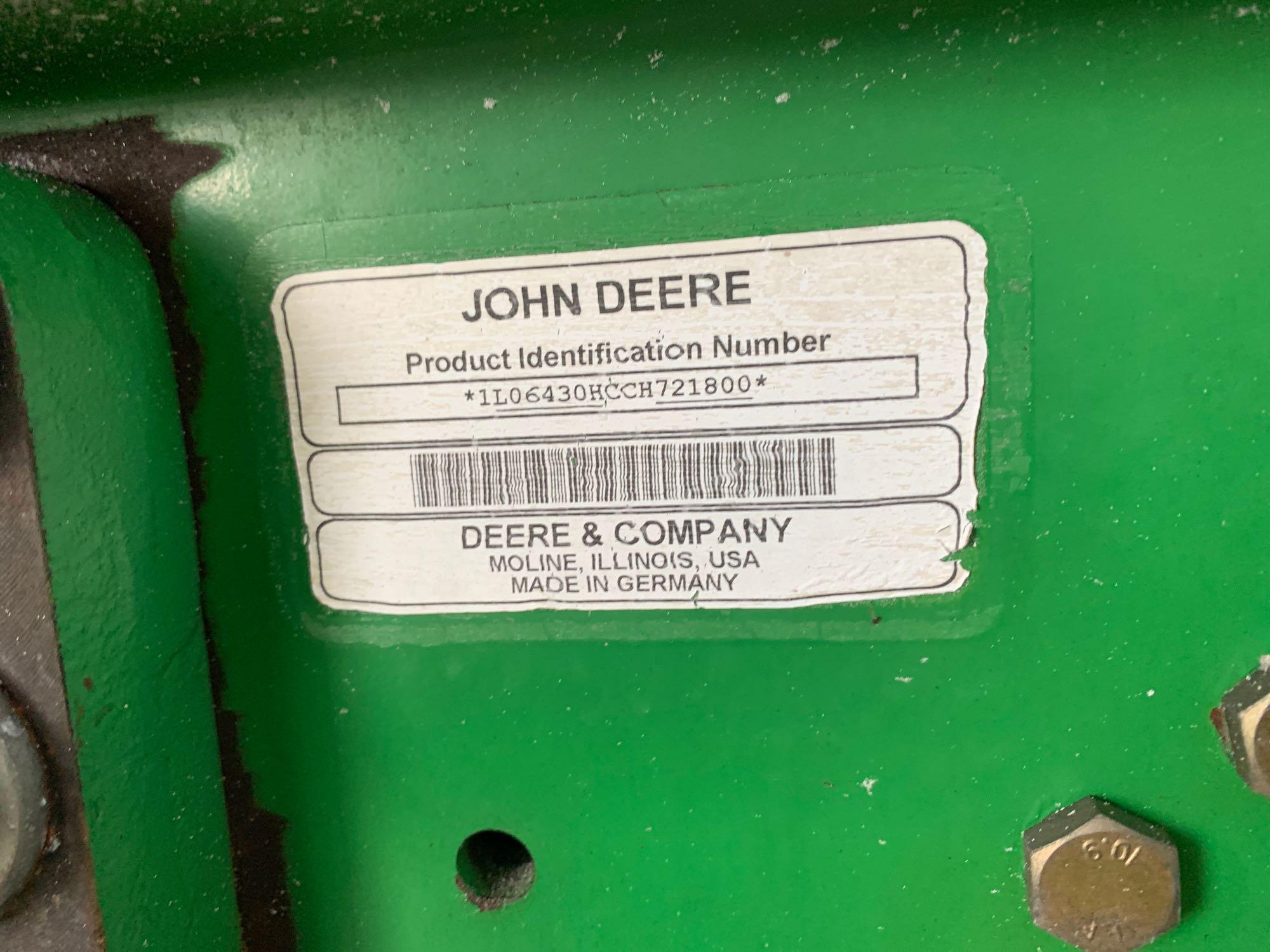 2013 John Deere 6430 4WD Front Loader Tractor