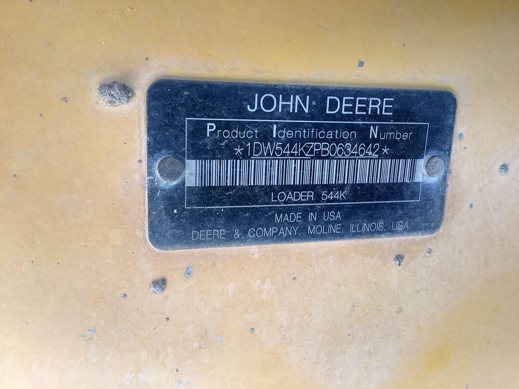 2011 John Deere 544K Articulated Wheel Loader