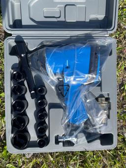 Unused 1/2in Drive Air Impact Wrench Kit with Sockets