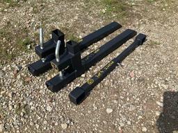 Unused Skid Steer Bolt on Fork Extensions with Stabilizer