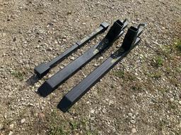 Unused Skid Steer Bolt on Fork Extensions with Stabilizer