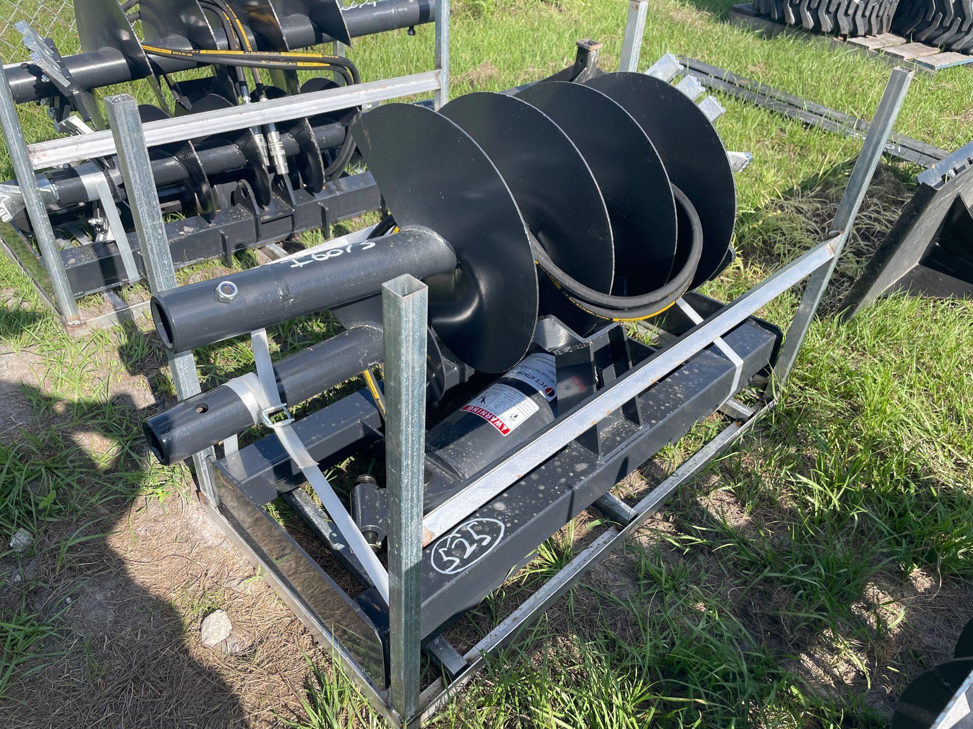 Unused Skid Steer Auger with 18in and 24in Bits