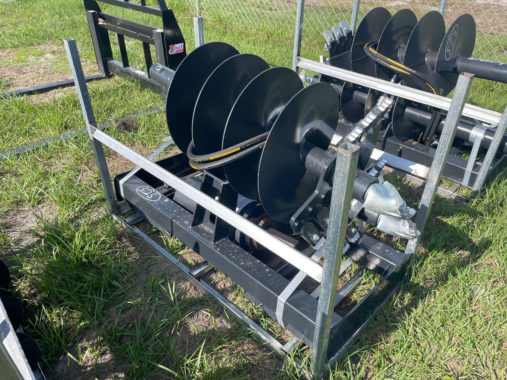 Unused Skid Steer Auger with 18in and 24in Bits