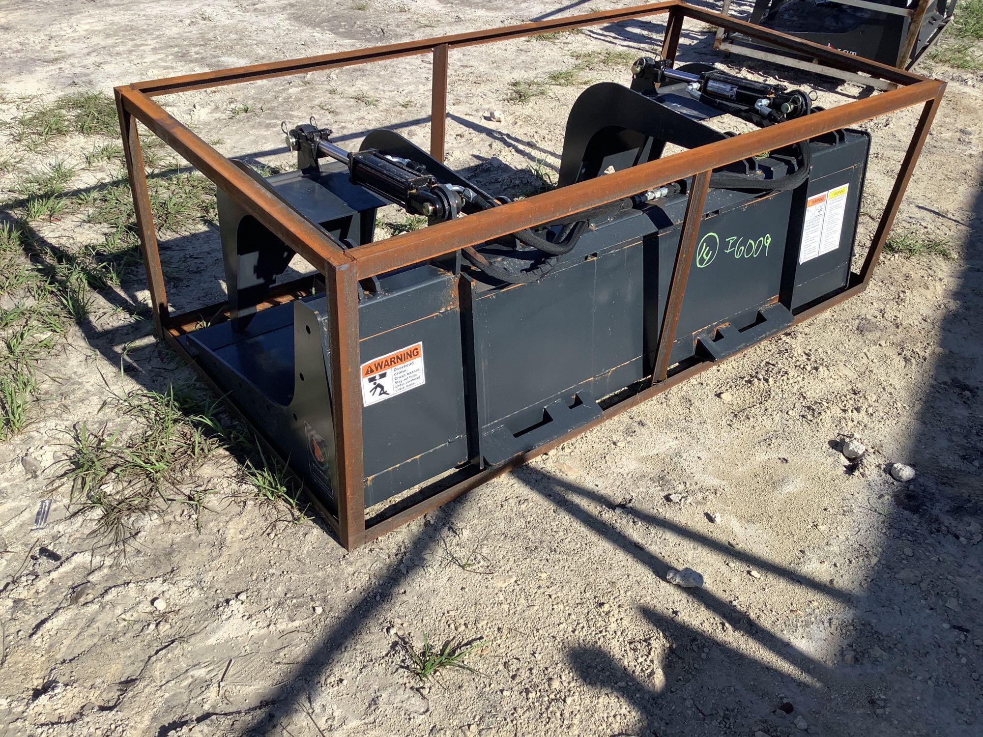 Unused 72in Wolverine Skid Steer Dual-Cylinder Grapple Bucket