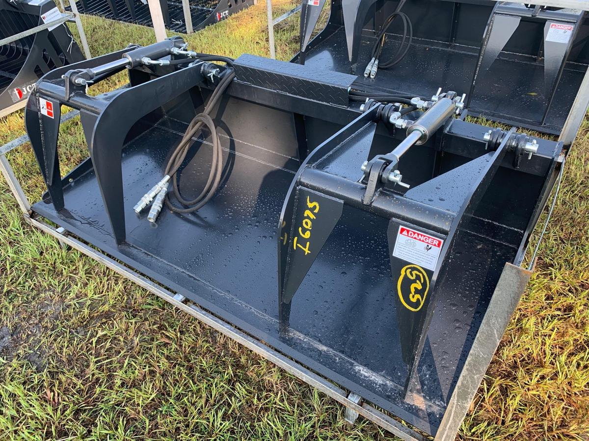 Unused 72in JCT Skid Steer Dual-Cylinder Grapple Bucket