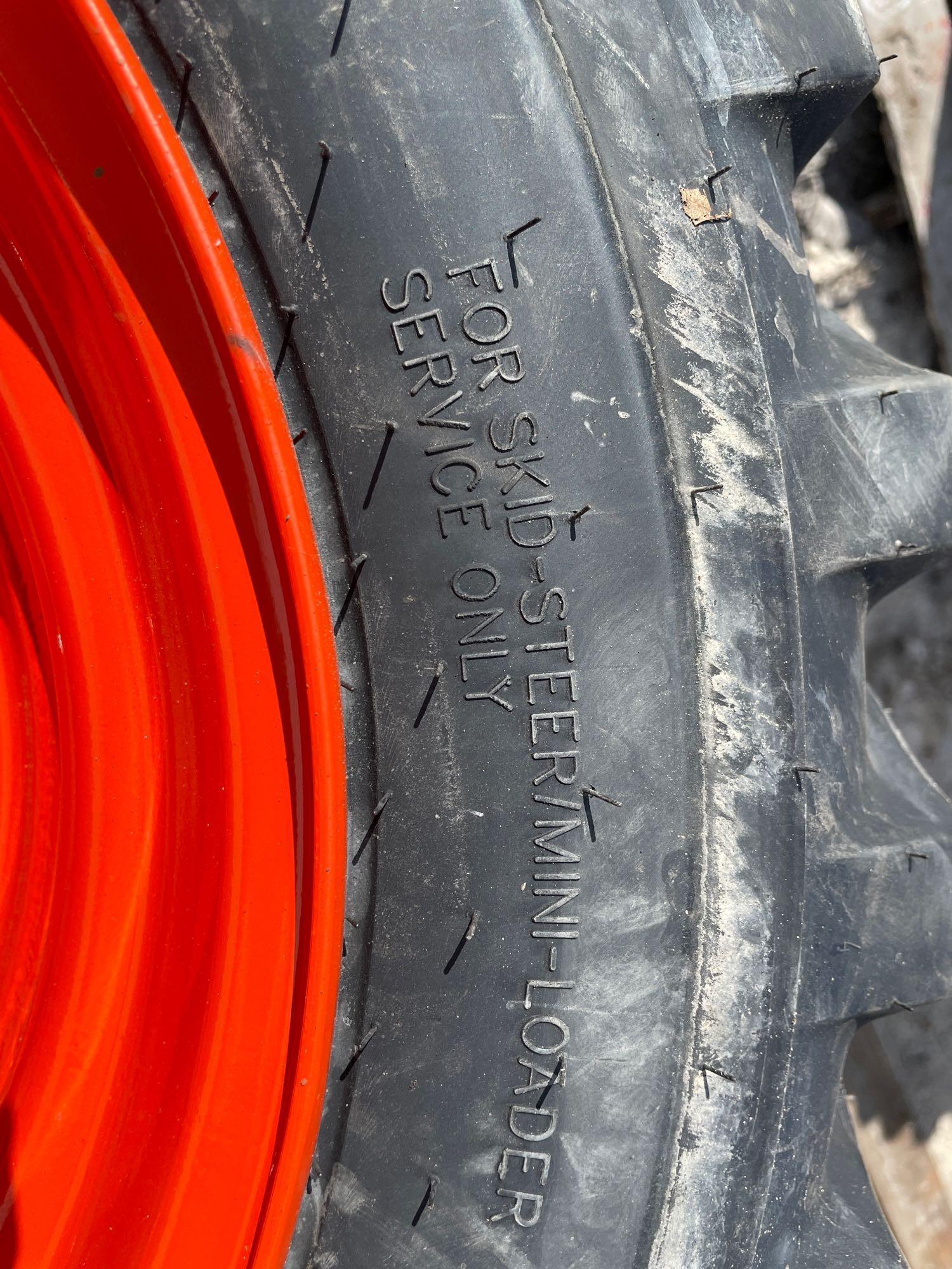 Four Unused 10-16.5 Skid Steer Wheels and Tires