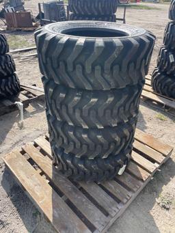 Four Unused 10-16.5 Skid Steer Tires