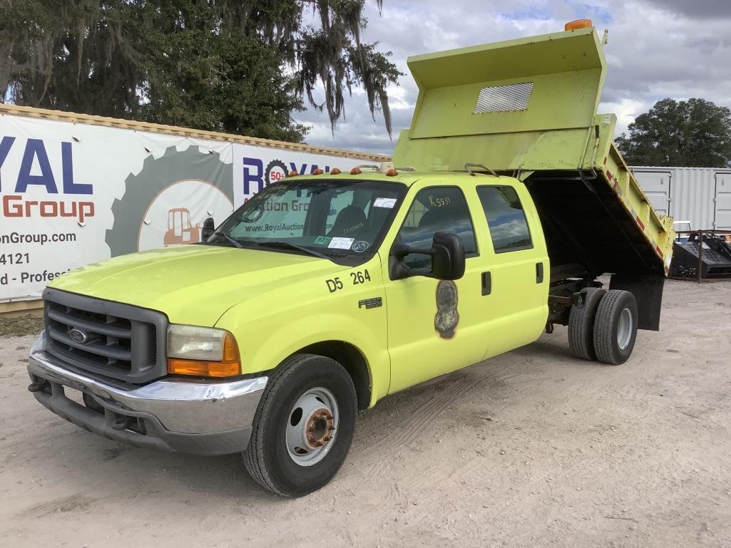 1999 Ford F-350 Crew Cab Dump Pickup Truck