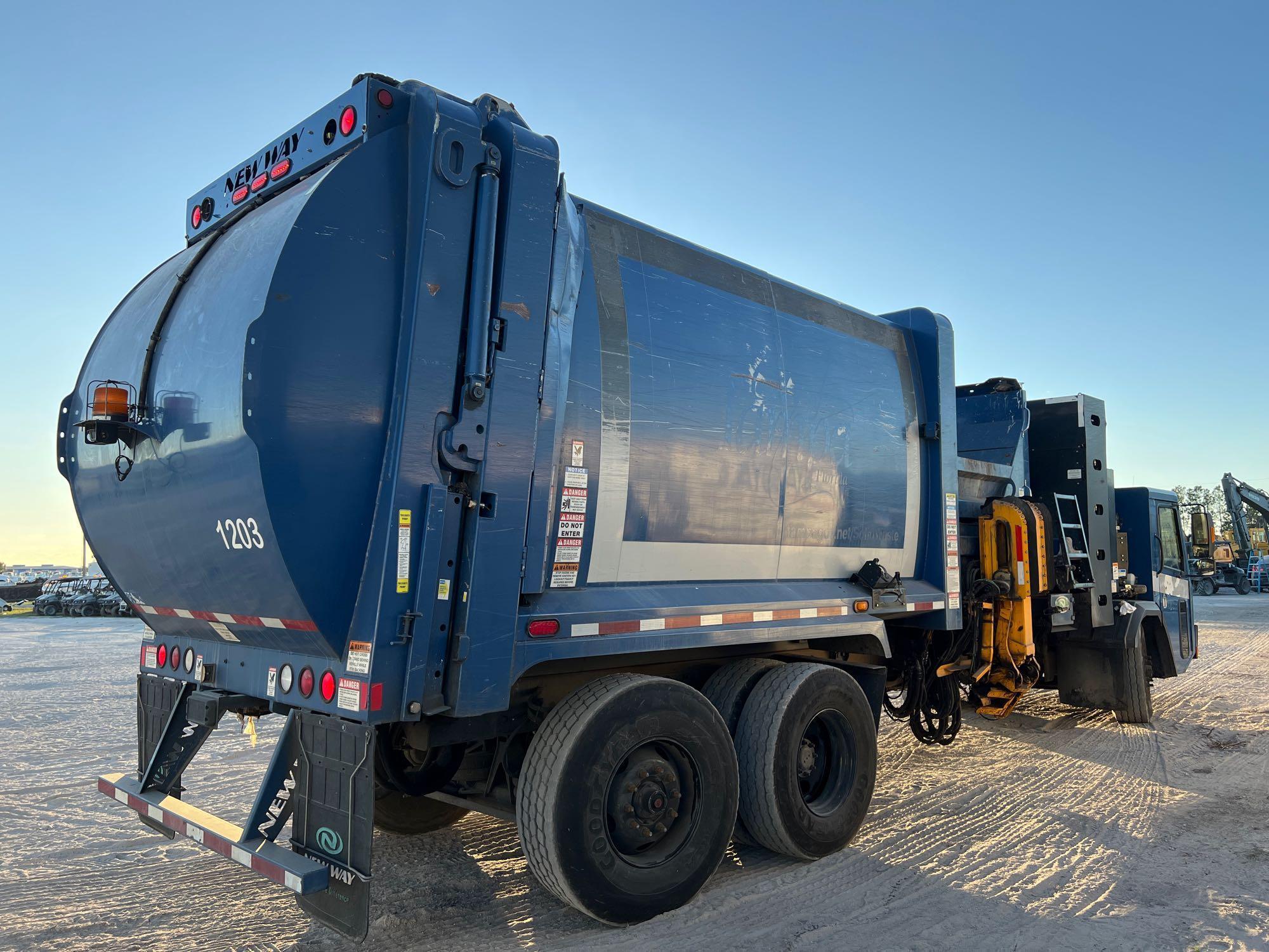 2016 Crane Carrier Co. Rear Packer Side Loader Garbage Truck