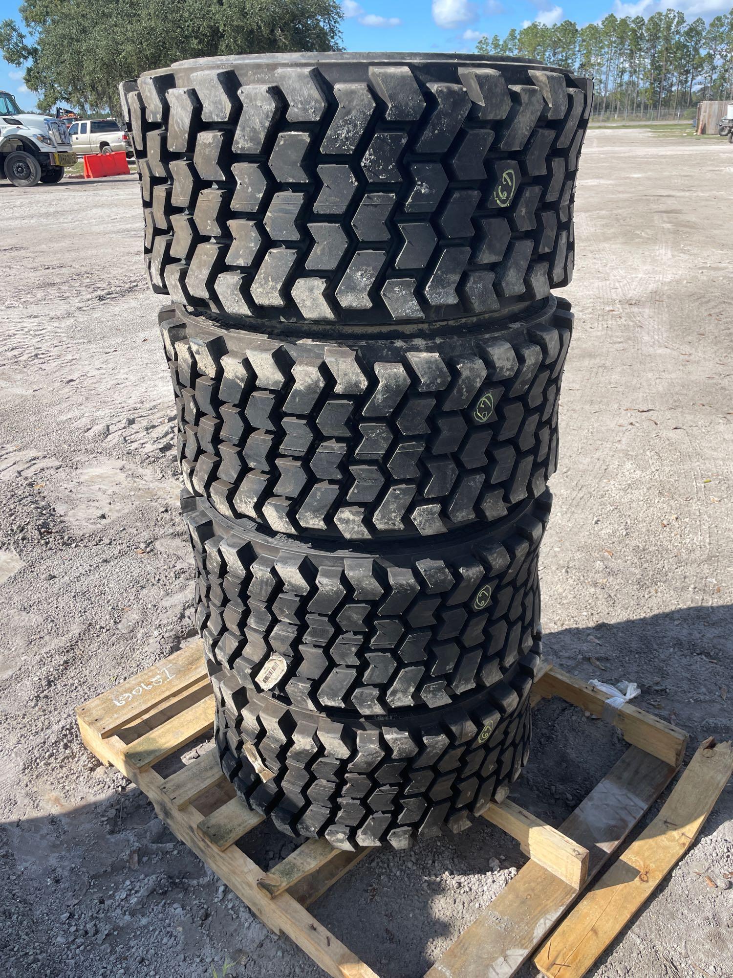Four Unused 33x15.5-16.5 Wide Wall Skid Steer Tires