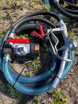 Diesel pump with hose and nozzle