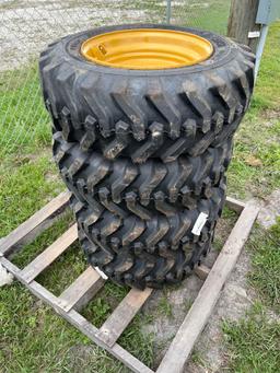 Four Unused Camso 10-16.5 Skid Steer Wheels and Tires