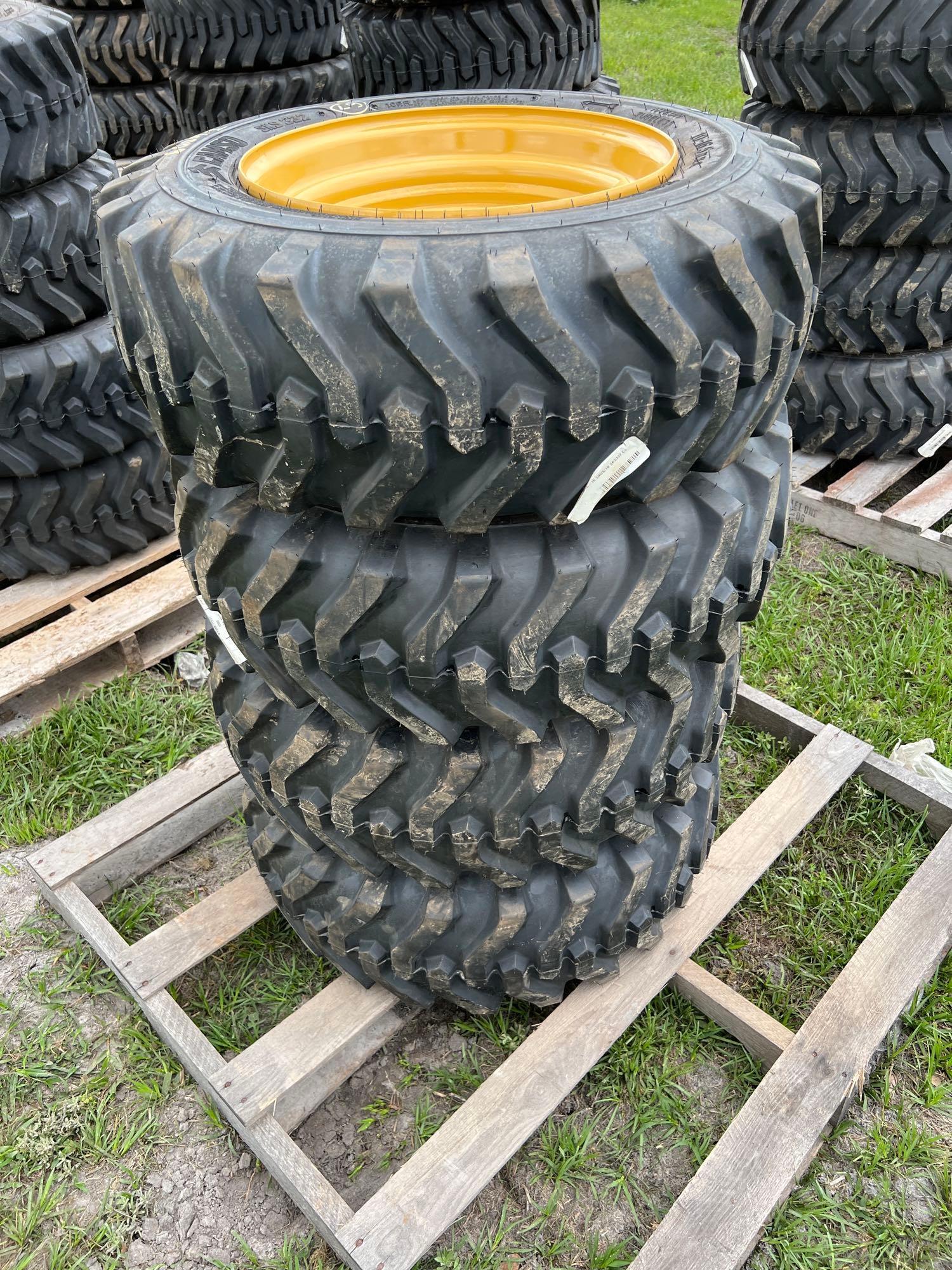 Four Unused Camso 10-16.5 Skid Steer Wheels and Tires