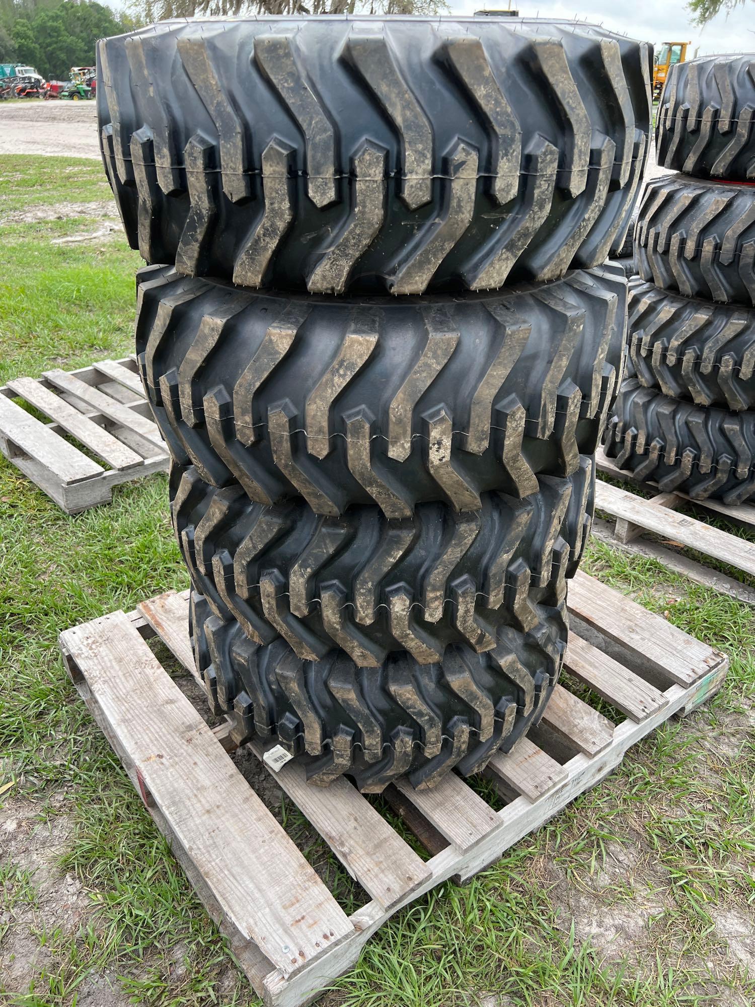 Four Unused Camso 12-16.5 Skid Steer Wheels and Tires