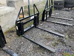 Unused Mower King Skid Steer Forks and Frame